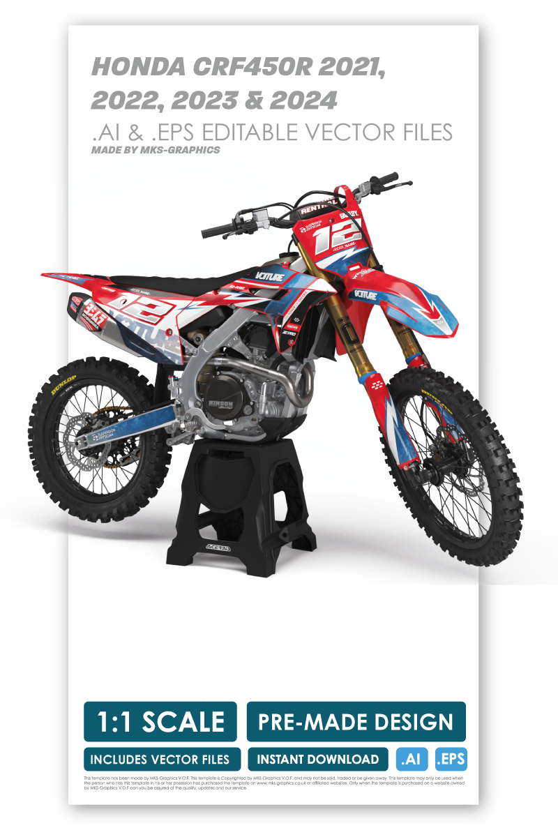 HONDA - LITE - PRE-MADE DESIGN (HONDA CRF450R 2021 - 2022 - 2023 - 2024)
