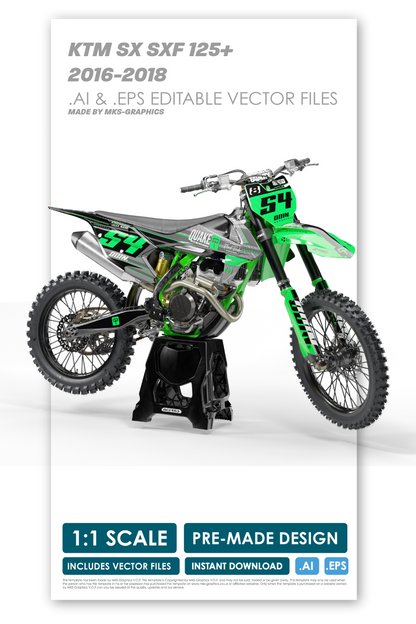 KTM - GREEN STUFF - PRE-MADE DESIGN (KTM - SX - SXF 2016 - 2017 - 2018)