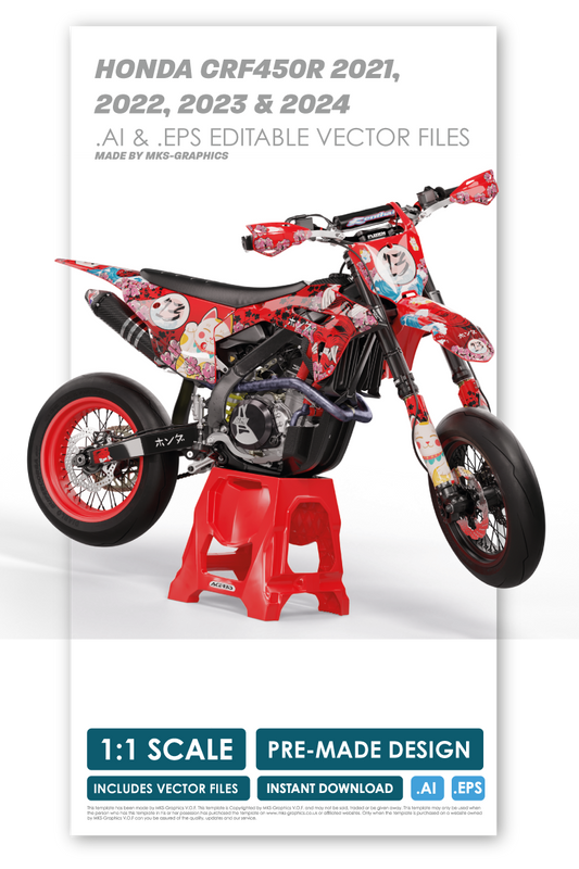 HONDA - JAPAN - PRE-MADE DESIGN (HONDA CRF450R 2021 - 2022 - 2023 - 2024)