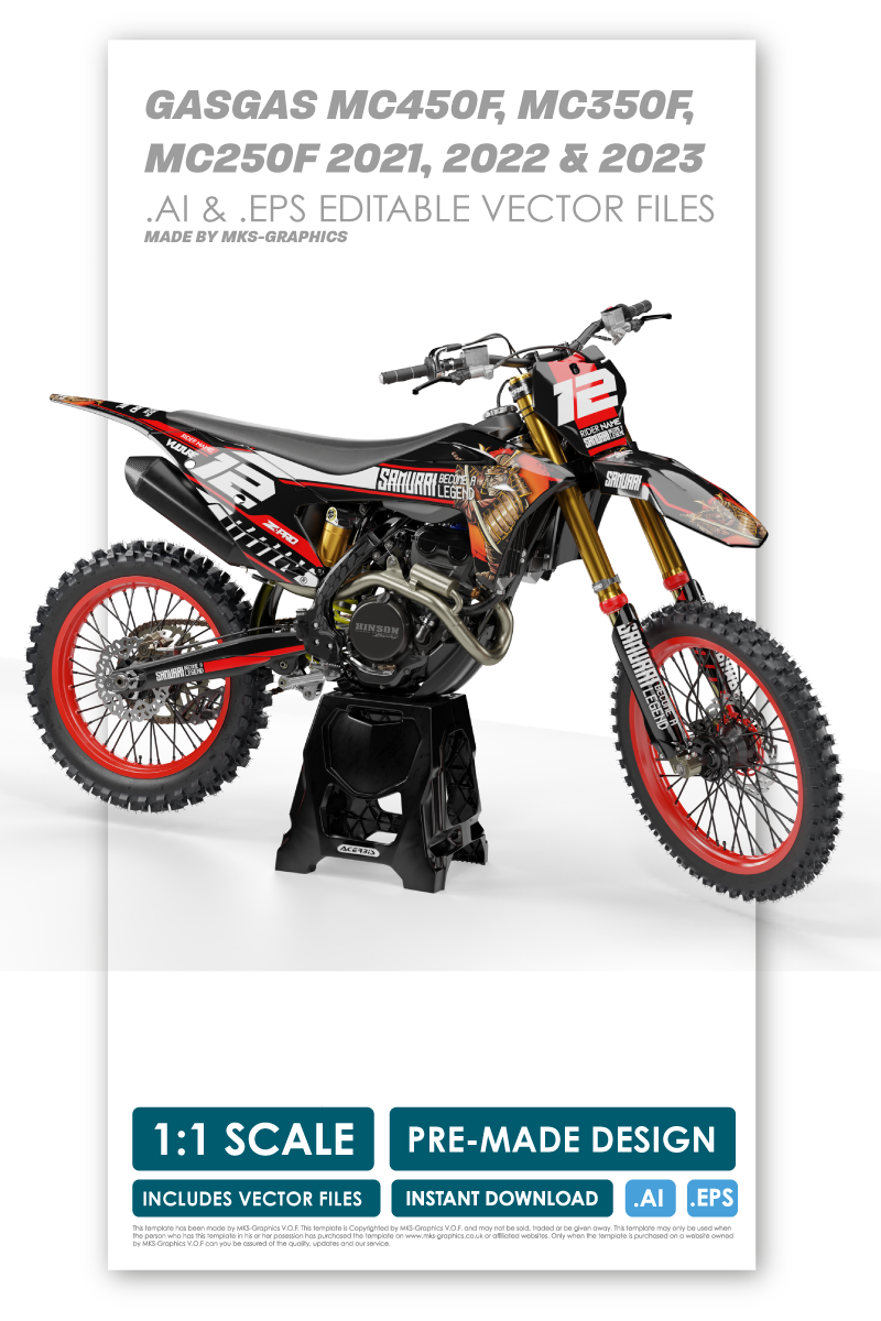 GASGAS - SAMURAI - PRE-MADE DESIGN (GASGAS MC450F, MC350F,  MC250F 2021, 2022 & 2023)