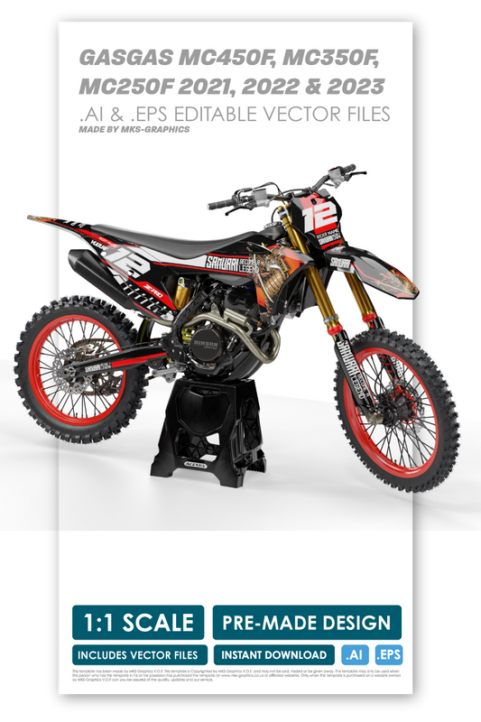 GASGAS - SAMURAI - PRE-MADE DESIGN (GASGAS MC450F, MC350F,  MC250F 2021, 2022 & 2023)