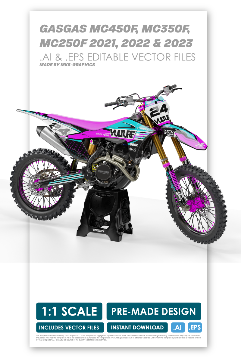 GASGAS - VULTURE - PRE-MADE DESIGN (GASGAS MC450F, MC350F,  MC250F 2021, 2022 & 2023)
