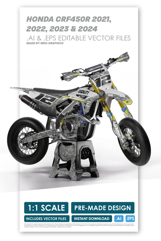 HONDA - WARFARE - PRE-MADE DESIGN (HONDA CRF450R 2021 - 2022 - 2023 - 2024)
