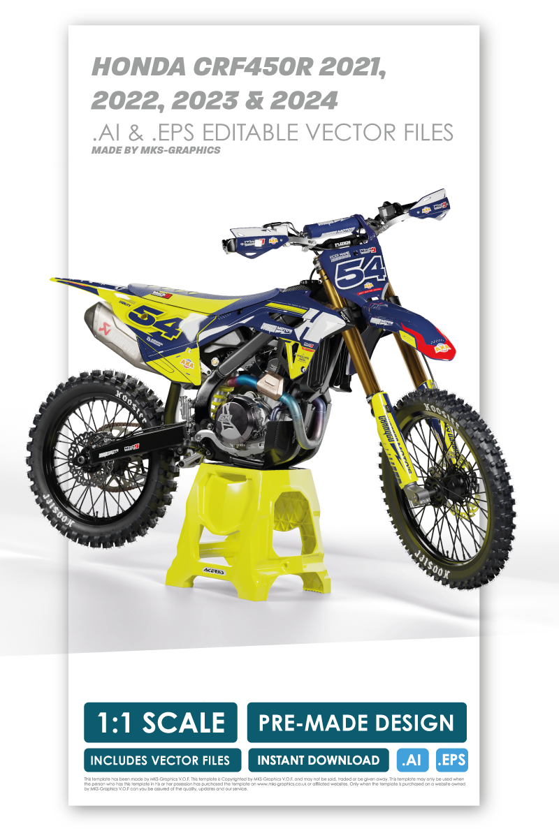 HONDA - CRUDE - PRE-MADE DESIGN (HONDA CRF450R 2021 - 2022 - 2023 - 2024)