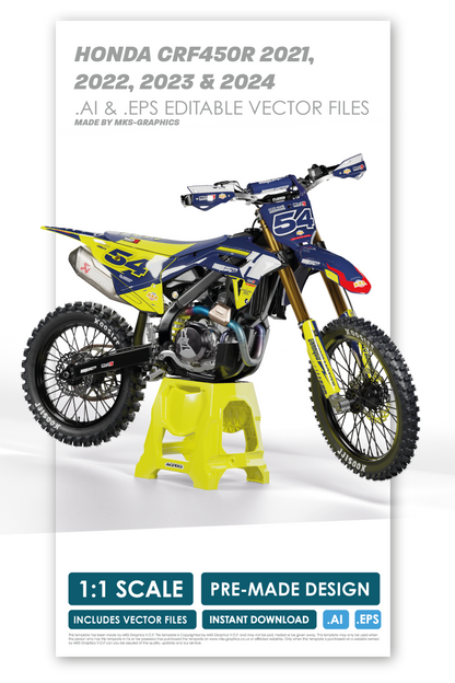 HONDA - CRUDE - PRE-MADE DESIGN (HONDA CRF450R 2021 - 2022 - 2023 - 2024)