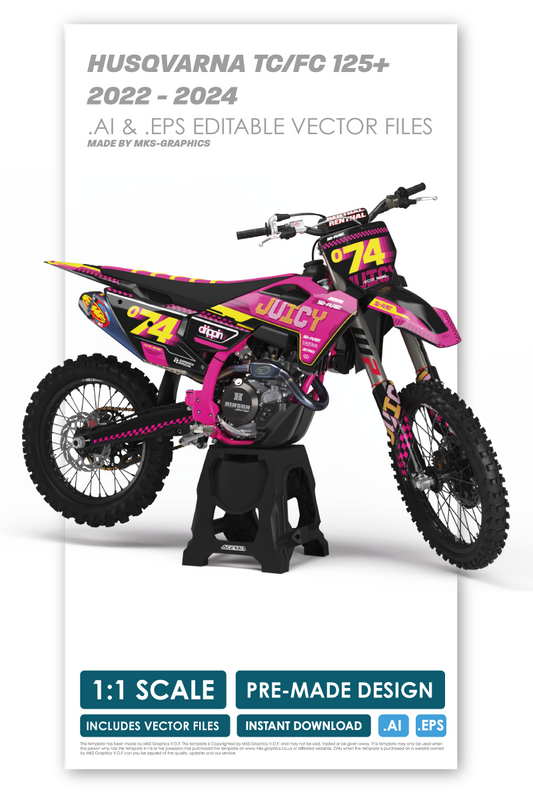 HUSQVARNA - JUICY - PRE-MADE DESIGN (HUSQVARNA TC/FC 125+ 2022 - 2023 - 2024)