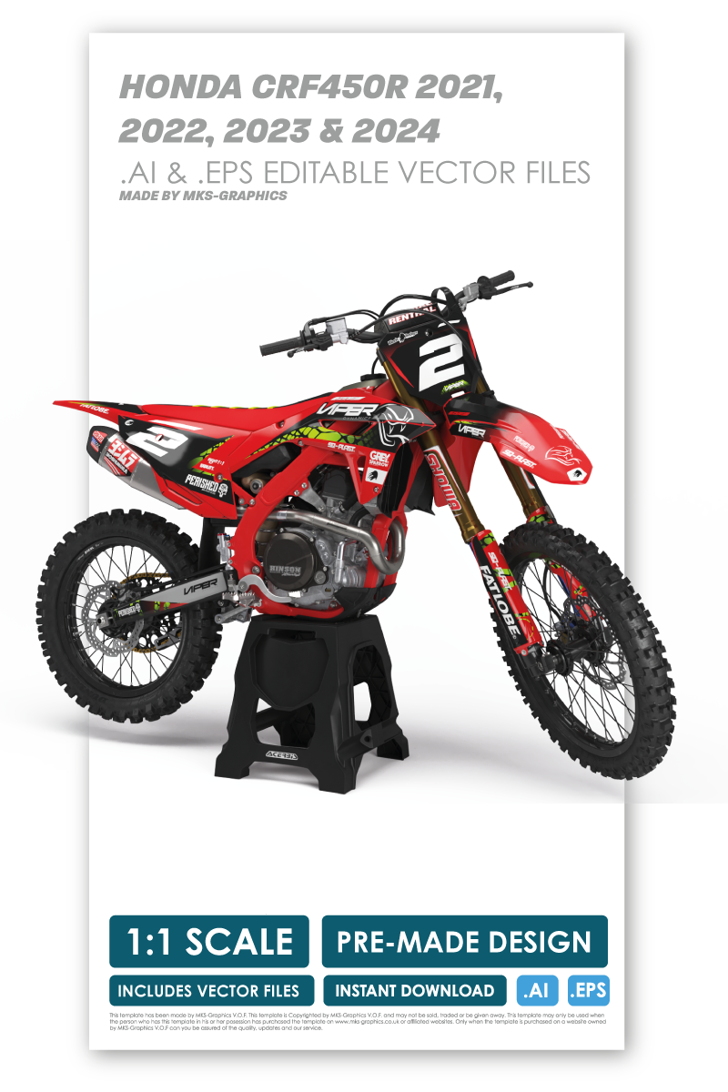 HONDA - VIPER - PRE-MADE DESIGN (HONDA CRF450R 2021 - 2022 - 2023 - 2024)
