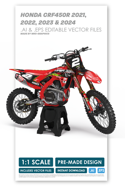 HONDA - VIPER - PRE-MADE DESIGN (HONDA CRF450R 2021 - 2022 - 2023 - 2024)