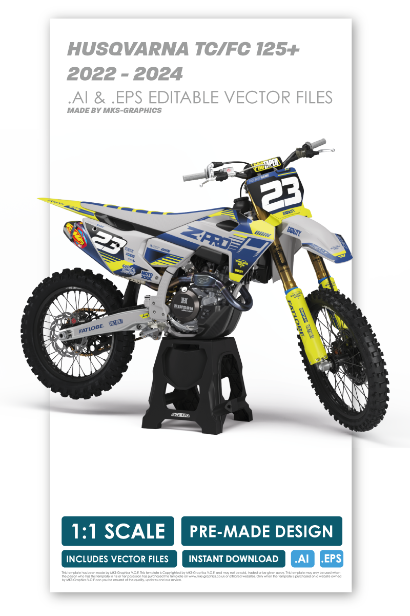 HUSQVARNA - SKY - PRE-MADE DESIGN (HUSQVARNA TC/FC 125+ 2022 - 2023 - 2024)