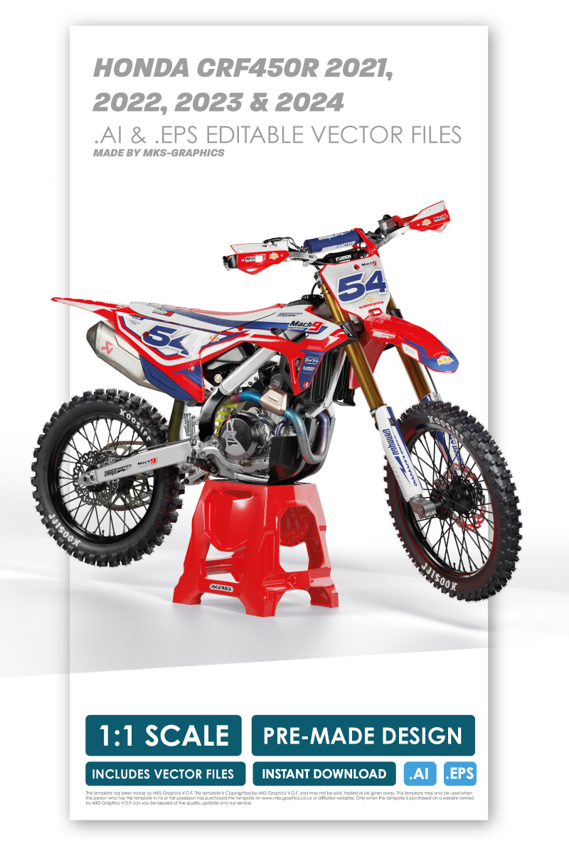 HONDA - CHARGED - PRE-MADE DESIGN (HONDA CRF450R 2021 - 2022 - 2023 - 2024)