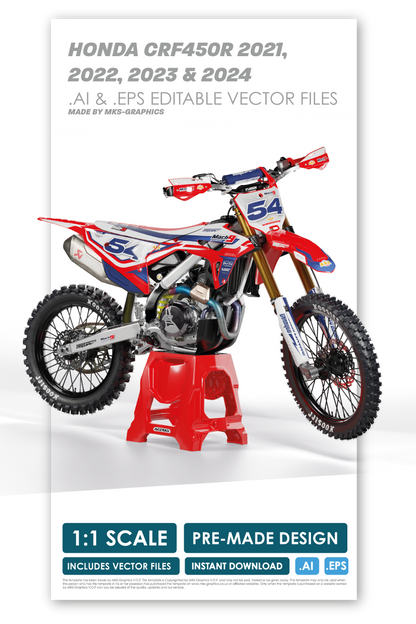 HONDA - CHARGED - PRE-MADE DESIGN (HONDA CRF450R 2021 - 2022 - 2023 - 2024)