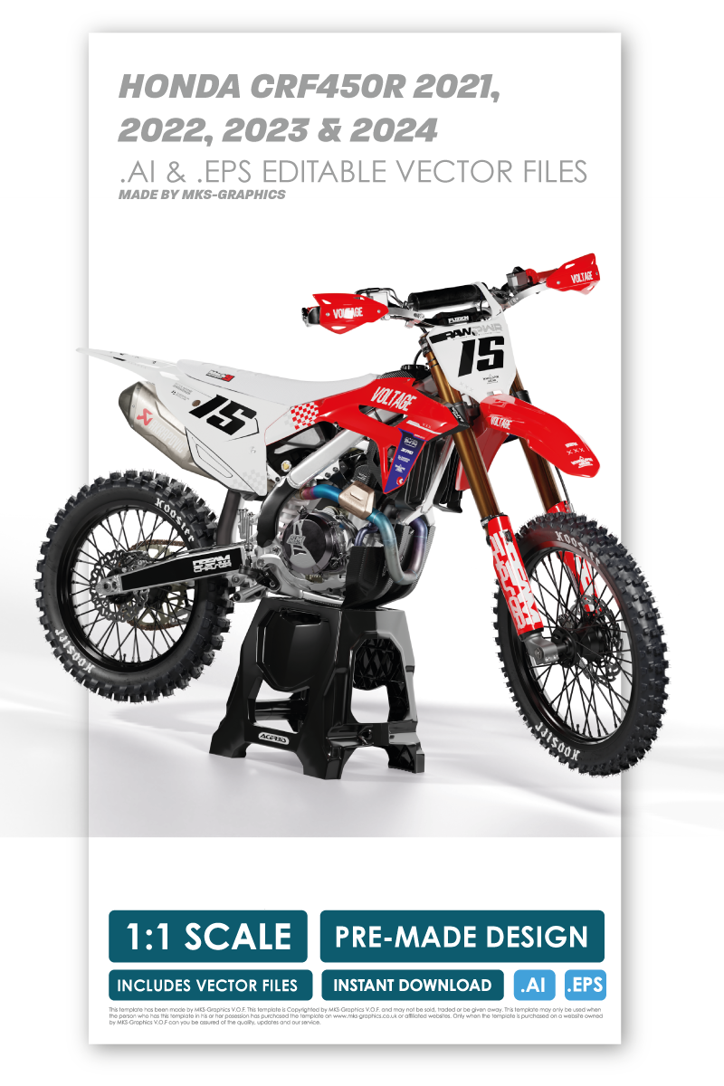 IMAGE GRAPHICS Semi-Custom Decal Kit For Honda CRF450R (2021-2023) – Multicolor Vinyl Motocross Graphics