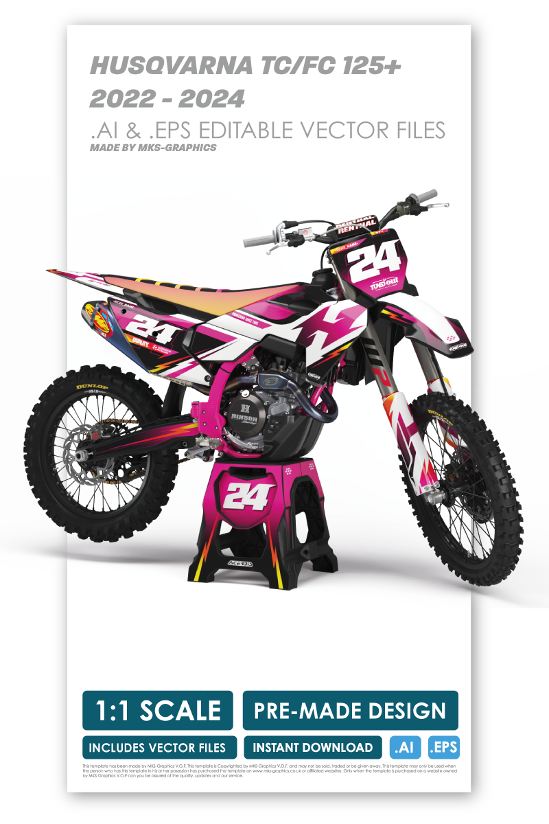 HUSQVARNA - JAWBREAKER - PRE-MADE DESIGN (HUSQVARNA TC/FC 125+ 2022 - 2023 - 2024)