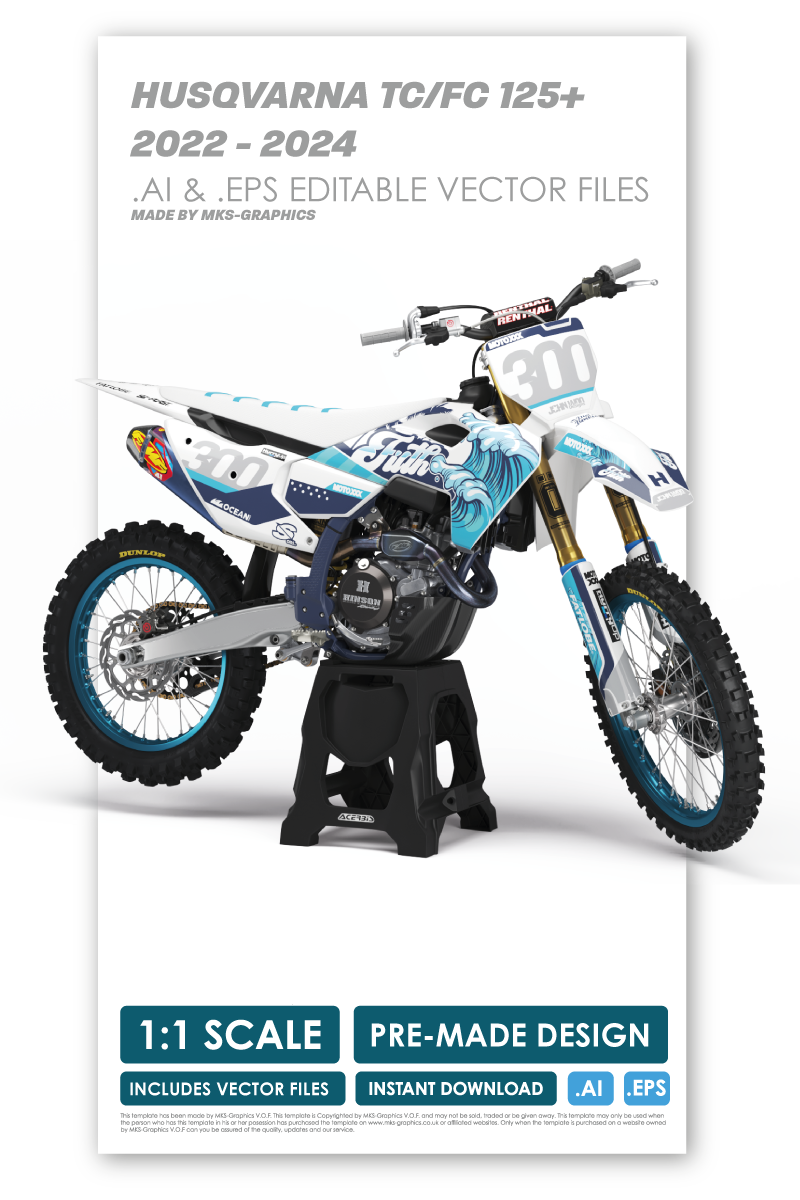 HUSQVARNA - SURFS-UP - PRE-MADE DESIGN (HUSQVARNA TC/FC 125+ 2022 - 2023 - 2024)