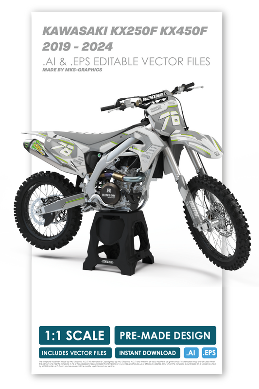 KAWASAKI - CYBORG - PRE-MADE DESIGN (KAWASAKI KX250F KX450F 2019 - 2020 - 2021 - 2022 - 2023 - 2024)