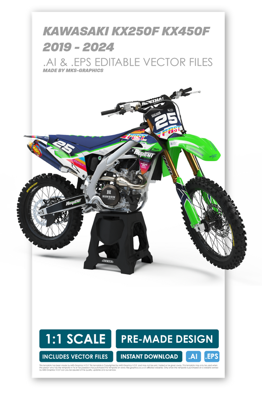 KAWASAKI - FASTAF - PRE-MADE DESIGN (KAWASAKI KX250F KX450F 2019 - 2020 - 2021 - 2022 - 2023 - 2024)