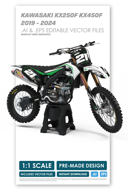 KAWASAKI - FLOW - PRE-MADE DESIGN (KAWASAKI KX250F KX450F 2019 - 2020 - 2021 - 2022 - 2023 - 2024)