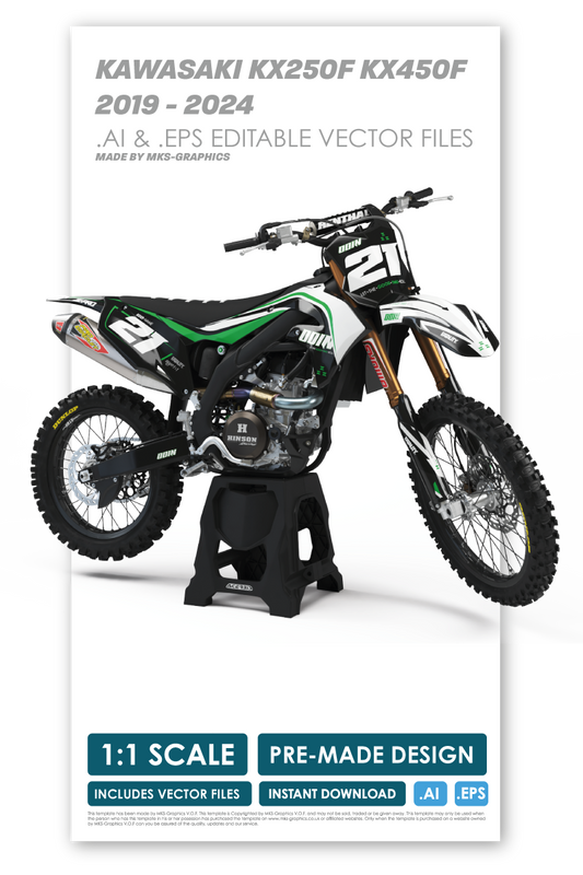 KAWASAKI - FLOW - PRE-MADE DESIGN (KAWASAKI KX250F KX450F 2019 - 2020 - 2021 - 2022 - 2023 - 2024)