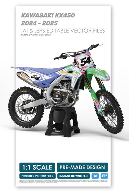 KAWASAKI - PASTEL - PRE-MADE DESIGN (KAWASAKI KX450 2024 - 2025)