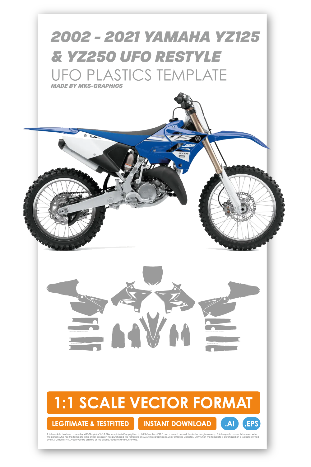 YAMAHA YZ125 & YZ250 2002 - 2021 UFO RESTYLE / RESTYLED TEMPLATE