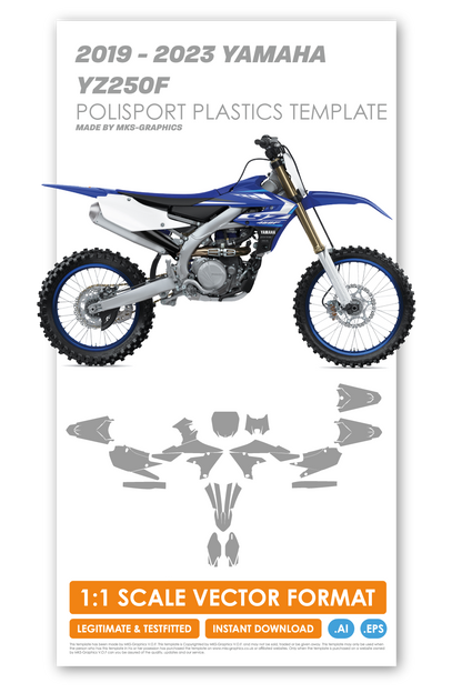 YAMAHA YZ250F 2019 - 2020 - 2021 - 2022 & 2023 TEMPLATE (POLISPORT PLASTICS)