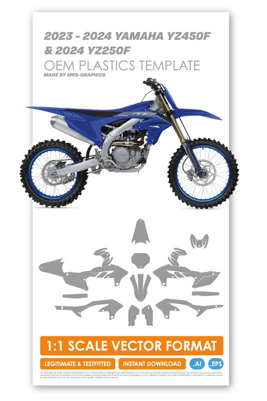 YAMAHA YZ450F 2023 - 2024 & YZ250F 2024 TEMPLATE (OEM PLASTICS)