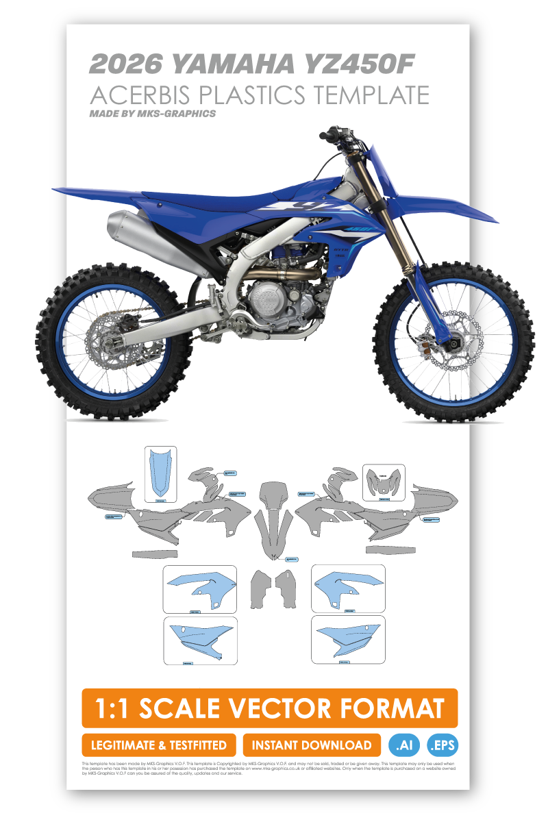 YAMAHA YZ450F 2026 TEMPLATE (ACERBIS PLASTICS)