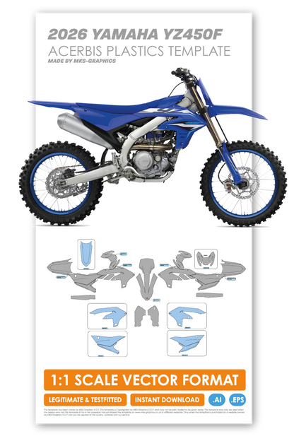 YAMAHA YZ450F 2026 TEMPLATE (ACERBIS PLASTICS)