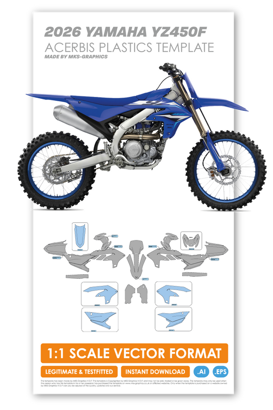 YAMAHA YZ450F 2026 TEMPLATE (ACERBIS PLASTICS)