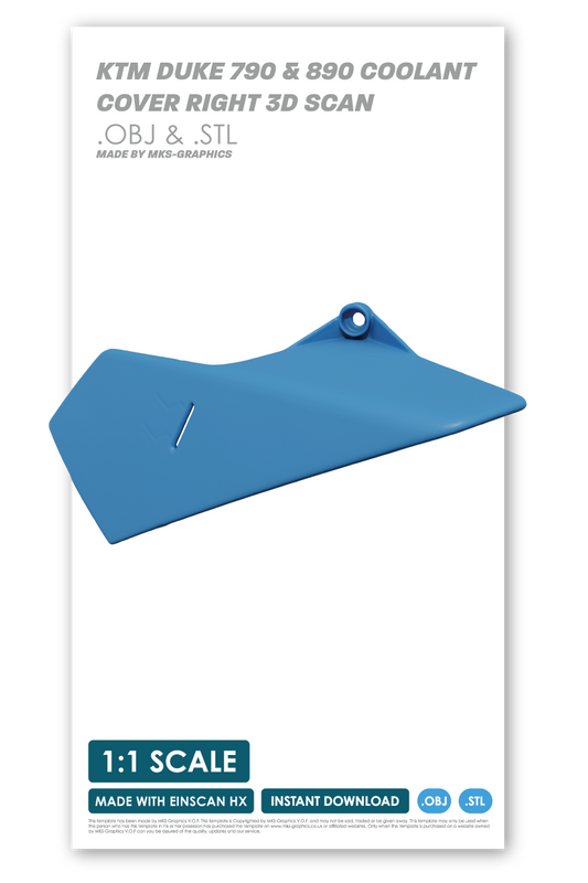 KTM DUKE 790 & 890 COOLANT COVER RIGHT 3D SCAN (.OBJ AND .STL)