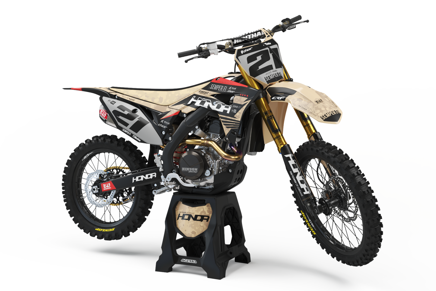 HONDA - SEMPER FI - PRE-MADE DESIGN (HONDA CRF450R 2017 - 2018 - 2019 - 2020)