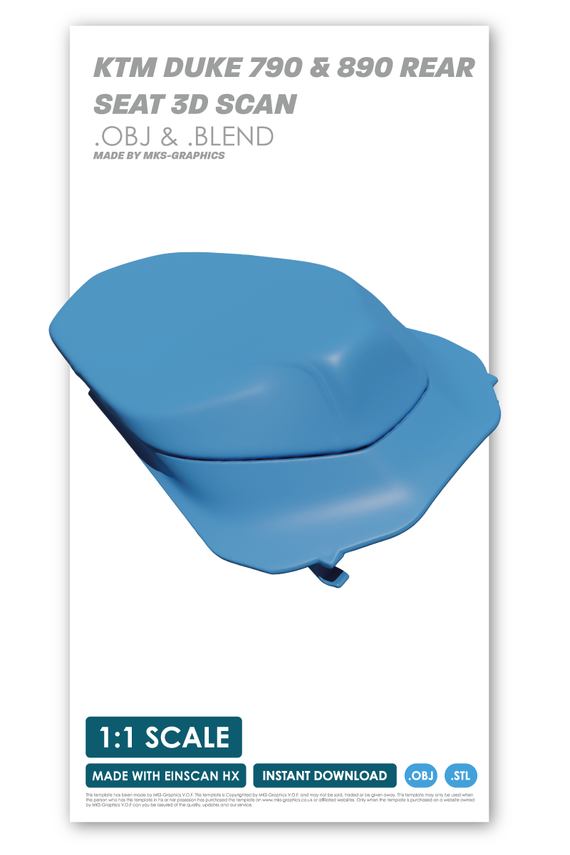 KTM Duke 790 & 890 REAR SEAT 3D SCAN (.BLEND, .OBJ)