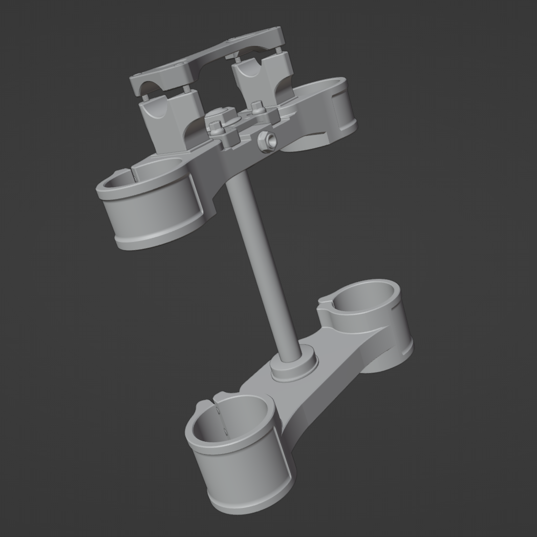 FAOR TRIPLE CLAMP ASSEMBLY FOR DIRTBIKES 3D MODEL (.OBJ AND .BLEND)