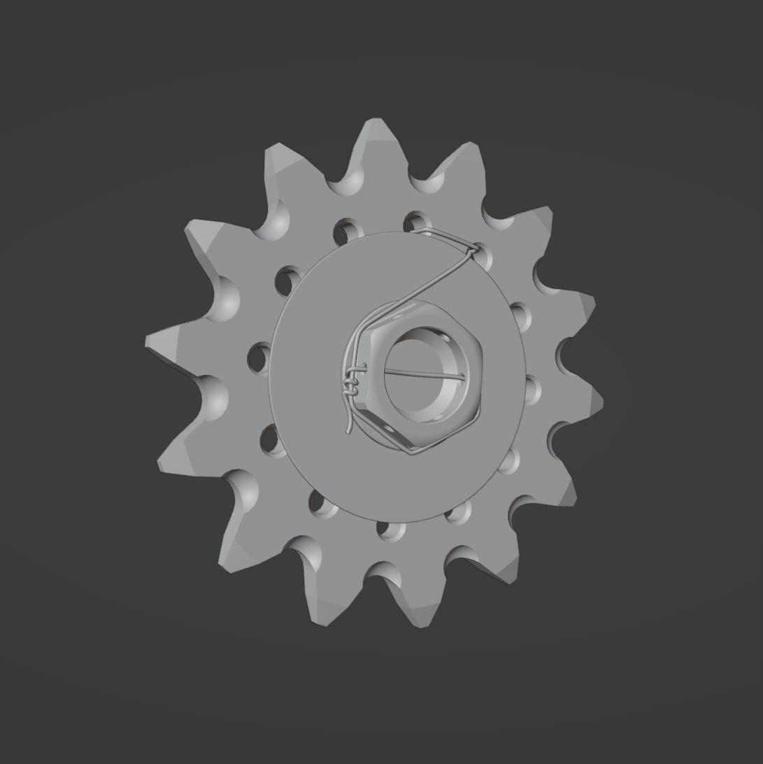 UNIVERSAL FRONT SPROCKET FOR DIRTBIKES 3D MODEL (.OBJ AND .BLEND)