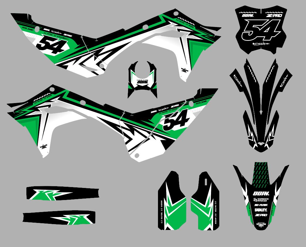 KAWASAKI - GREEN - PRE-MADE DESIGN (KAWASAKI KX450 2024 - 2025)