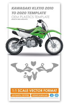 KAWASAKI KLX110 2010 TO 2020 TEMPLATE MKS Graphics