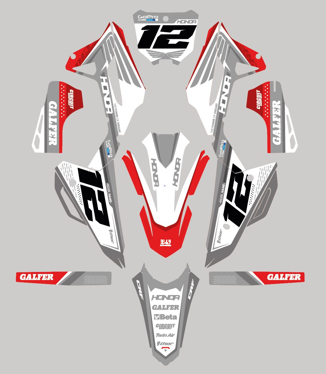 HONDA - KEPLAR - PRE-MADE DESIGN (HONDA CRF450R 2021 - 2022 - 2023 - 2024)