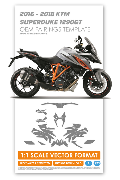 KTM 1290 SUPERDUKE GT 2016 - 2017 - 2018 TEMPLATE