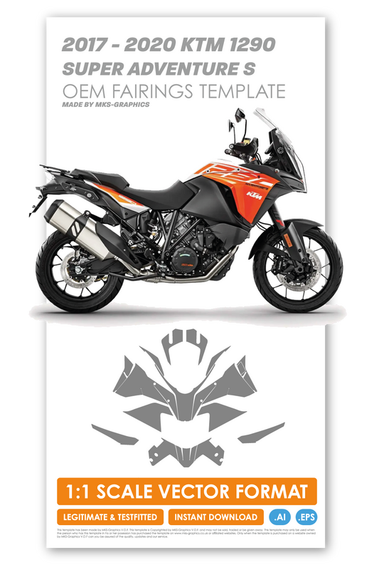 KTM 1290 SUPER ADVENTURE S 2017, 2018, 2019 & 2020 TEMPLATE