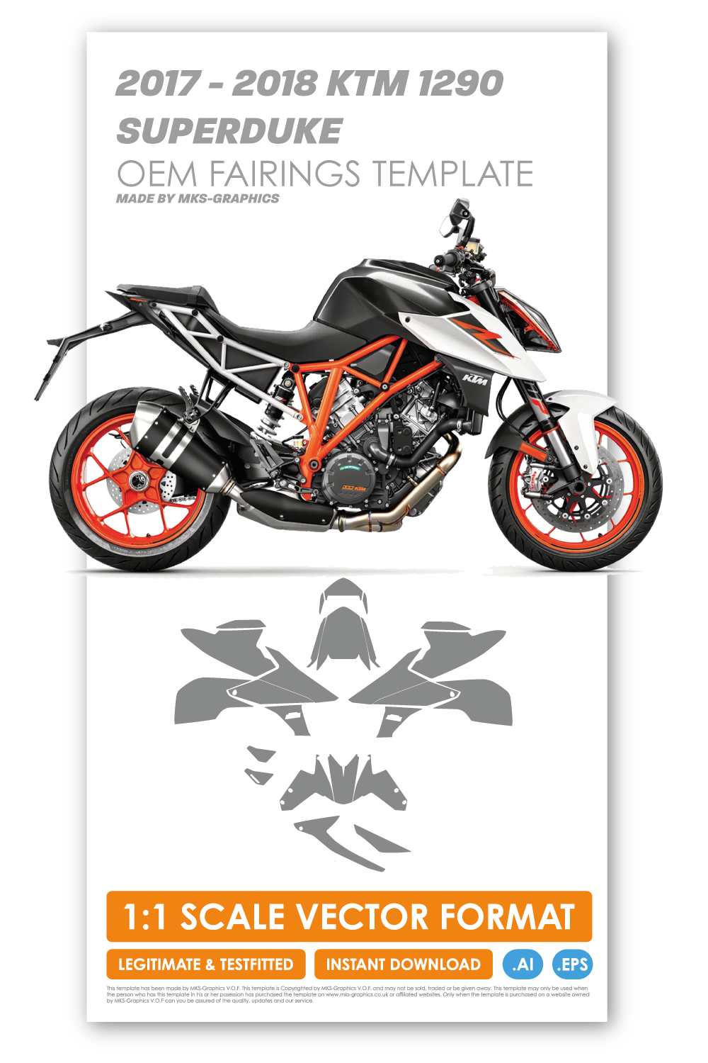 KTM 1290 SUPERDUKE 2017 - 2018 TEMPLATE