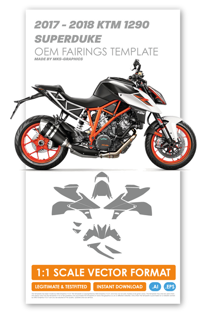 KTM 1290 SUPERDUKE 2017 - 2018 TEMPLATE