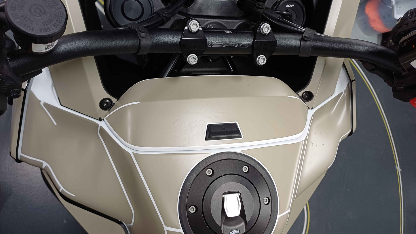KTM 1390 SUPER ADVENTURE S 2025 & 2026 OEM PLASTICS/FAIRINGS TEMPLATE