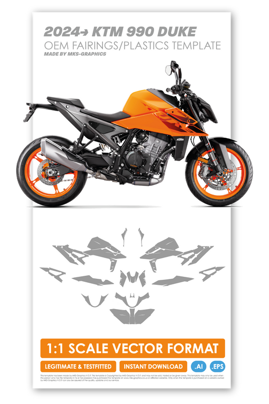 KTM 990 DUKE 2024 TEMPLATE (OEM PLASTICS/FAIRINGS)