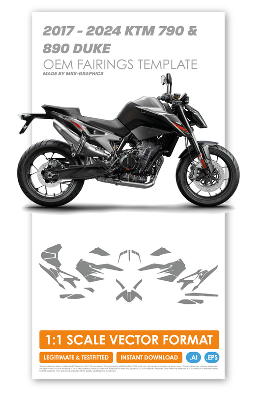 KTM 790 & 890 DUKE 2017 - 2024 TEMPLATE