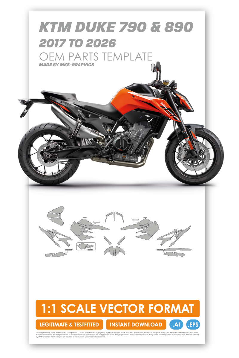 KTM 790 & 890 DUKE 2017 - 2026 TEMPLATE