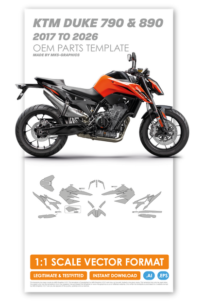 KTM 790 & 890 DUKE 2017 - 2026 TEMPLATE