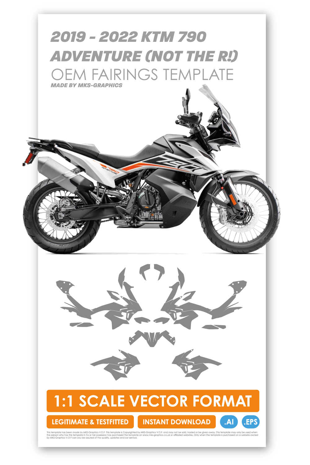 KTM 790 ADVENTURE 2019, 2020, 2021 & 2022 TEMPLATE