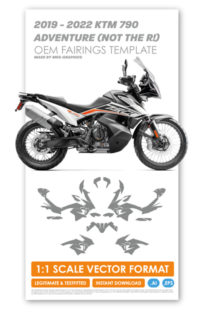 KTM 790 ADVENTURE 2019, 2020, 2021 & 2022 TEMPLATE