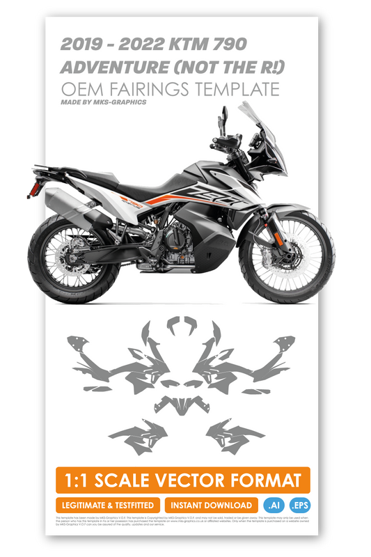 KTM 790 ADVENTURE 2019, 2020, 2021 & 2022 TEMPLATE