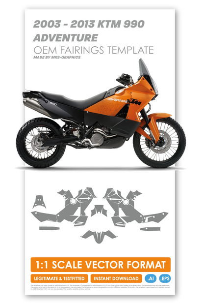 KTM 990 ADVENTURE 2003 - 2004 - 2005 - 2006 - 2007 - 2008 - 2009 - 2010 - 2011 - 2012 - 2013 TEMPLATE